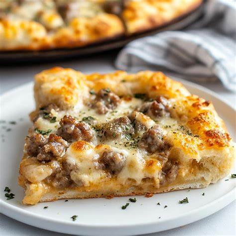 biscuits and sausage gravy breakfast pizza