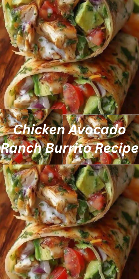 A close-up of freshly made Chicken Avocado Ranch Burritos filled with shredded chicken, avocado, ranch, lettuce, and cheese, wrapped in warm keto tortillas and served with sour cream and salsa.