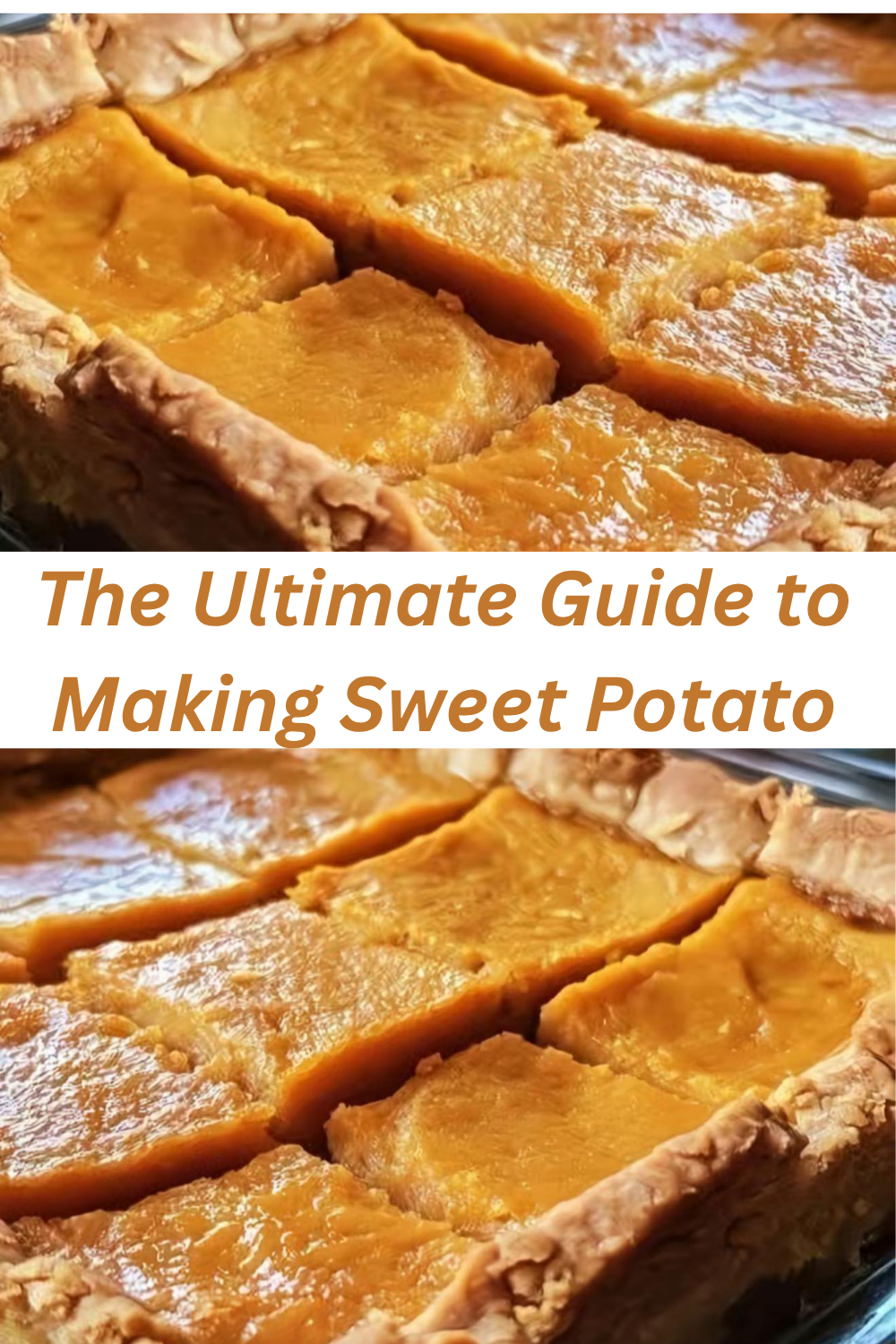 A square of sweet potato pie bar topped with whipped cream and chopped pecans on a rustic wooden table